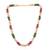 Natural emerald ruby pearl interwined strand necklace for women