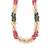 Natural emerald ruby pearl interwined strand necklace for women