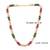 Natural emerald ruby pearl interwined strand necklace for women