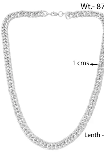 Brass fade resistant micron silver plated thick heavy chain necklace for men