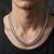 Brass fade resistant micron silver plated thick heavy chain necklace for men