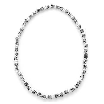 Ceramic skeleton charms bhootmala hindu spiritual tantrik aghori stretch necklace men fashion jewellery 1