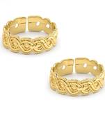 Brass micron gold plated adjutable toe ring for women