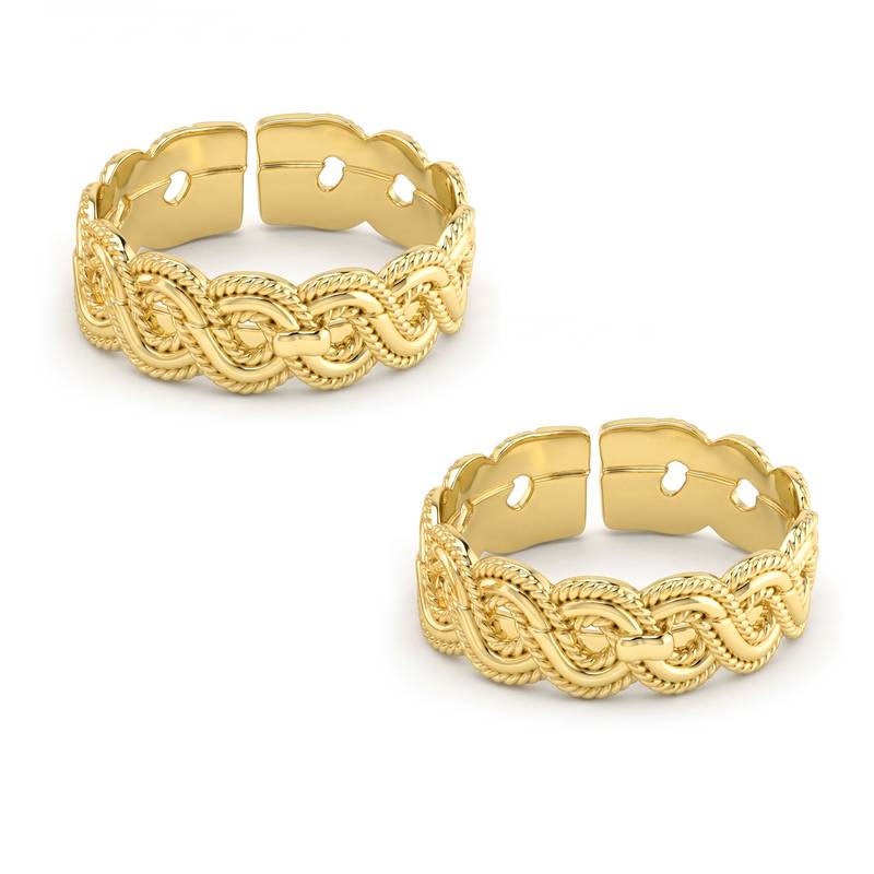 Brass micron gold plated adjutable toe ring for women