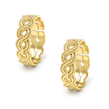 Brass micron gold plated adjutable toe ring for women 2
