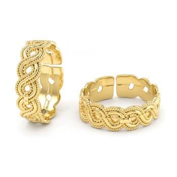 Brass micron gold plated adjutable toe ring for women 3