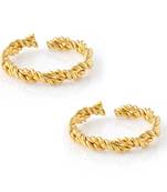Brass micron gold plated adjutable toe ring for women