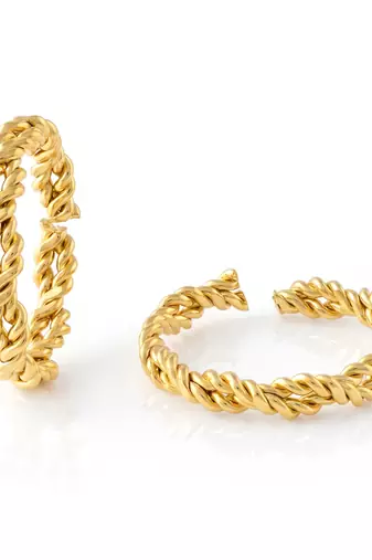 Brass micron gold plated adjutable toe ring for women