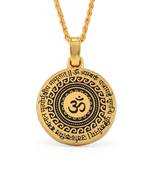 Brass antique gold plated om pendant hindu spiritual