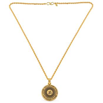 Brass antique gold plated om pendant hindu spiritual 2