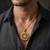 Brass antique gold plated om pendant hindu spiritual