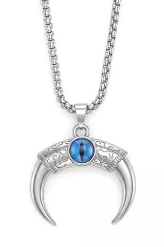 Brass evileye horn shape pendant for men women