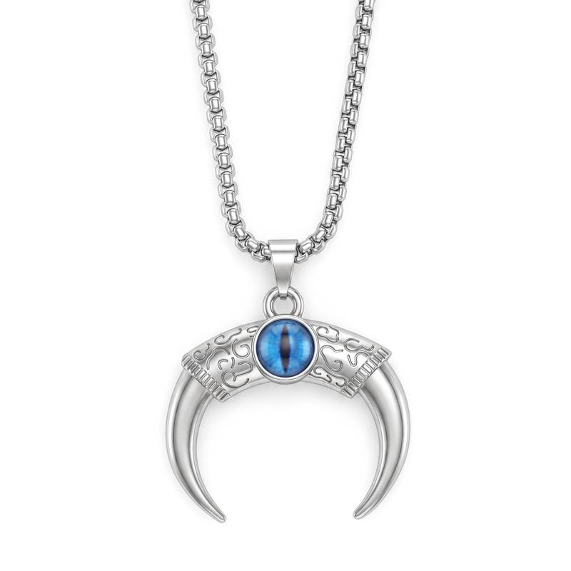 Brass evileye horn shape pendant for men women