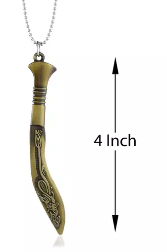 Brass lord of rings gurkha khukri design pendant for men women (3 color options)