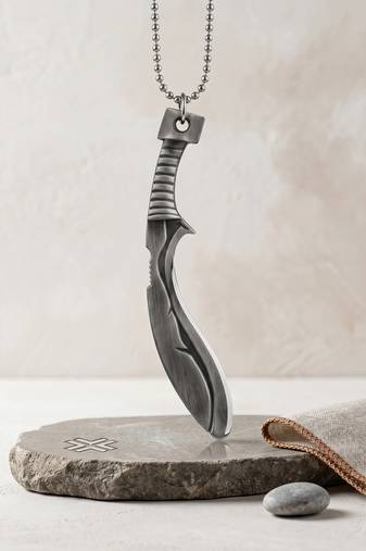 Brass lord of rings gurkha khukri design pendant for men women (3 color options)