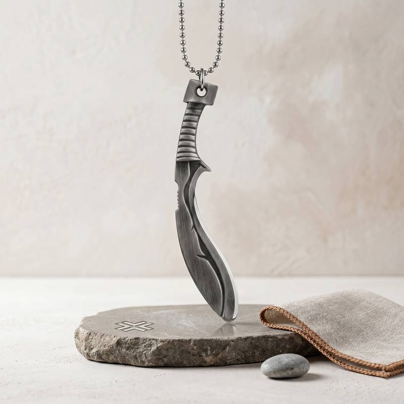 Brass lord of rings gurkha khukri design pendant for men women (3 color options)
