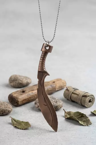 Brass lord of rings gurkha khukri design pendant for men women (3 color options)