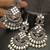 Silver replica mirror oxidixed earrings tikka set