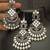 Silver replica mirror oxidixed earrings tikka set