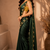Gorgeous Chinon Saree With Amazing Zari Embroidery Border With And Contrast Blouse Piece