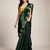 Gorgeous Chinon Saree With Amazing Zari Embroidery Border With And Contrast Blouse Piece