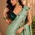 Gorgeous Chinon Saree With Amazing Zari Embroidery Border With And Contrast Blouse Piece