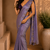 Gorgeous Chinon Saree With Amazing Zari Embroidery Border With And Contrast Blouse Piece