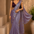 Gorgeous Chinon Saree With Amazing Zari Embroidery Border With And Contrast Blouse Piece