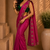 Gorgeous Chinon Saree With Amazing Zari Embroidery Border With And Contrast Blouse Piece