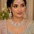 Pink color necklace set with earrings & maang tikka | kundan & agate stone | lekar gold plating