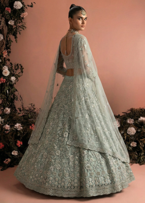 Indian Wedding Bridal Wear Premium Butterfly Net Lehenga Choli Set with Banglori Silk Inner For Women's 3