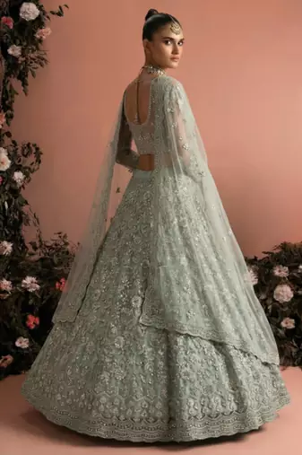Indian Wedding Bridal Wear Premium Butterfly Net Lehenga Choli Set with Banglori Silk Inner For Women's