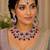 Purple color necklace set with earrings & maang tikka | kundan & agate stone | lekar gold plating