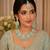 Pista color necklace set with earrings & maang tikka | kundan & agate stone | lekar gold plating