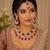 Red color necklace set with earrings & maang tikka | kundan & agate stone | lekar gold plating