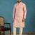 Mens multi viscose rayon embroidered calf length straight regular kurta with trouser