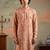 Mens multi viscose rayon embroidered calf length straight regular kurta
