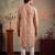 Mens multi viscose rayon embroidered calf length straight regular kurta
