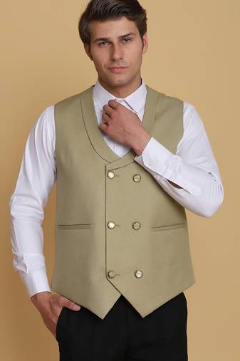 Green waistcoat for men