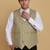 Green waistcoat for men