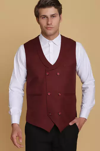 Maroon waistcoat for men