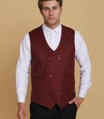 Maroon waistcoat for men