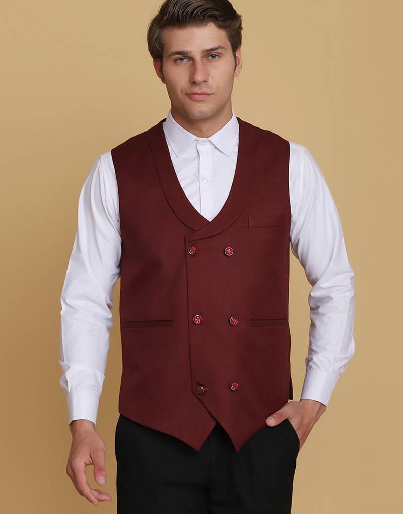 Maroon waistcoat for men