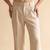 Men cream modal relaxed straight fit pleated trousers
