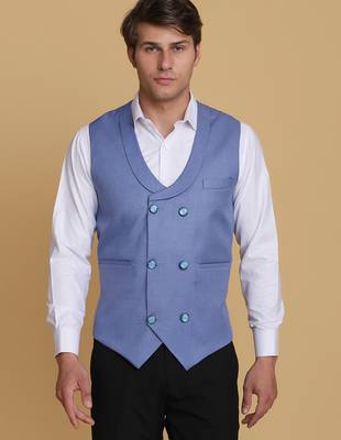 Light blue waistcoat for men 1