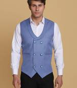 Light blue waistcoat for men