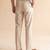 Men cream modal relaxed straight fit pleated trousers