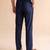 Men blue modal relaxed straight fit pleated trousers