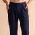 Men blue modal relaxed straight fit pleated trousers