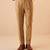 Men tan modal relaxed straight fit pleated trousers